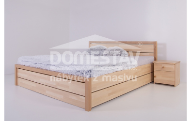 Manželská postel ELEGANT Sofia s ÚP 140 cm, buk cink