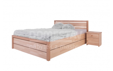 Manželská postel ELEGANT Sofia s ÚP 140 cm, buk cink
