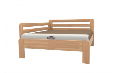 Manželská postel EKONOMY LEVANDULE, zábrana levá 160x200, buk cink