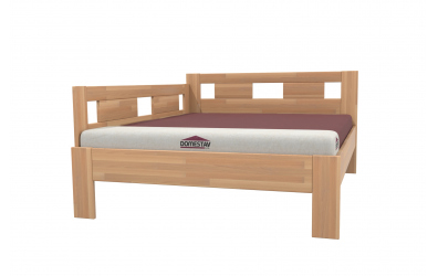 Manželská postel EKONOMY NARCIS, zábrana levá 160x200, buk cink