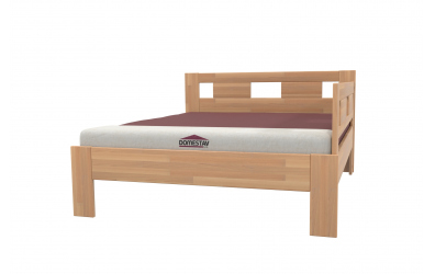 Manželská postel EKONOMY NARCIS, zábrana pravá 160x200, buk cink