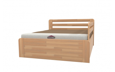 Manželská postel EKONOMY LEVANDULE BOX, zábrana pravá 160x200, buk cink