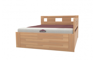Manželská postel EKONOMY NARCIS BOX,  zábrana pravá 160x200,  buk cink