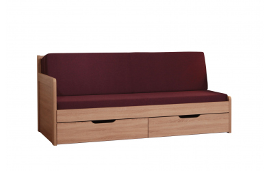 Rozkládací postel TANDEM Klasik, 90x200, područka levá, buk jádrový