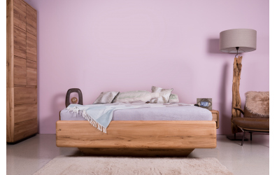 Manželská postel ARIA bez čela, úložný prostor, 180 cm, dub nature