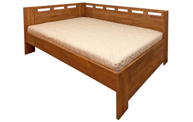 Manželská postel VALENCIA LIFT se zábranou, pravá, 140, buk cink