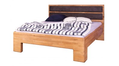 Manželská postel SOFIA čelo rovné s čalouněním DUO, 180x200 cm, buk cink