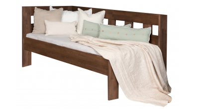 Manželská postel MERIDA LIFT se zábranou, pravá, 140 cm, buk cink