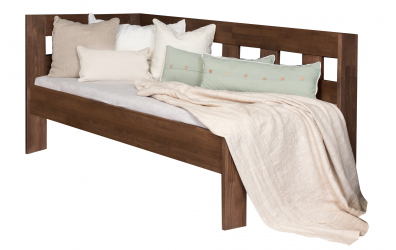 Manželská postel MERIDA LIFT se zábranou, pravá, 140 cm, buk cink