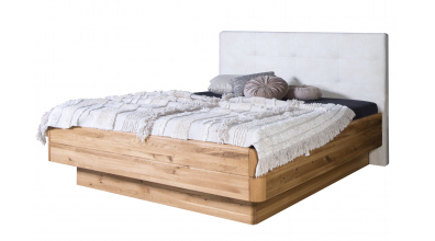 Manželská postel FANTAZIE Grande, čelo čalouněné, 180 cm, dub nature