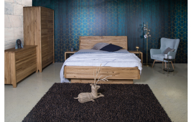 Manželská postel FANTAZIE GRANDE, nastavitelné čelo šikmé, 180 cm, dub nature