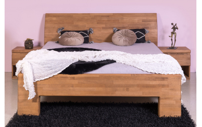 Manželská postel SOFIA čelo oblé plné, 160x200 cm, buk cink