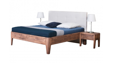 Manželská postel FANTAZIE, čelo čalouněné, 180 cm, buk cink