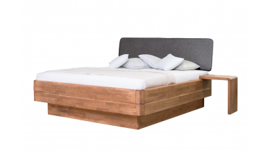 Manželská postel FANTAZIE Grande, čelo čalouněné nízké, 180 cm, dub cink
