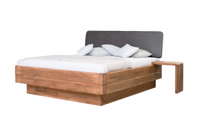 Manželská postel FANTAZIE Grande, čelo čalouněné nízké, 180 cm, dub cink