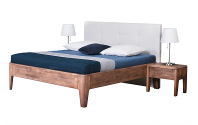 Manželská postel FANTAZIE, čelo čalouněné, 180 cm, dub cink