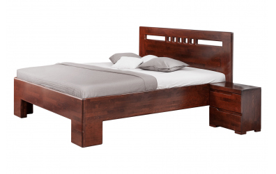 Manželská postel SOFIA čelo rovné, čtverečky, 180 cm, buk cink