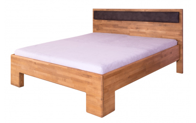 Manželská postel SOFIA čelo rovné s čalouněním, 160x200 cm, buk cink