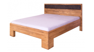 Manželská postel SOFIA čelo rovné s čalouněním, 180x200 cm, buk cink