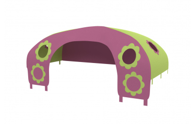 Domeček stan pro zábranu C - růžovo zelený
