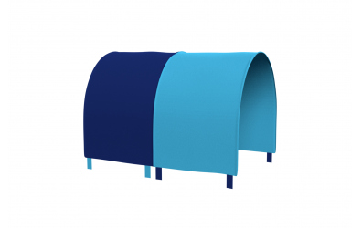 Tunel na postel zábrana A B - tyrkysovo modrá