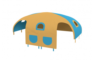 Domeček stan pro zábranu A B - žluto tyrkysový