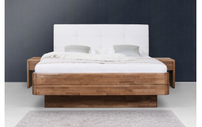 Manželská postel FANTAZIE Grande, čelo čalouněné, 180 cm, buk cink