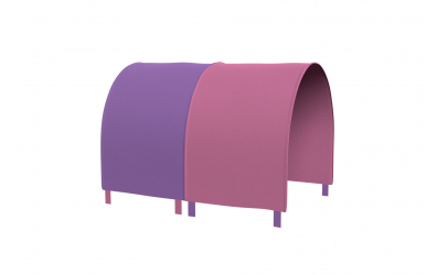 Tunel na postel zábrana A B - růžovo fialová