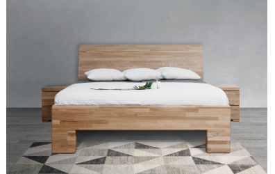 Manželská postel SOFIA čelo oblé plné, 180x200 cm, dub cink