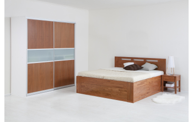 Manželská postel VALENCIA Senior s úložným prostorem 160 cm, buk cink