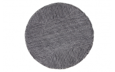 Vlněný koberec LORENA CANALS jemné proužky kruh, tm. šedá